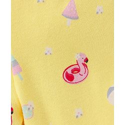Babyhug Cotton Footed Bootie Leggings Floral Print Pack of 3 - Pink Yellow & Blue