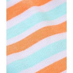 Babyhug Cotton Footed Bootie Leggings Striped & Stars Printed Pack of 3 - Orange & Blue