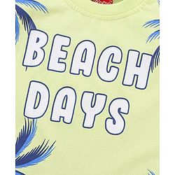 Babyhug Cotton Knit Half Sleeves T-Shirt & Short Set Beach Print - Green & Blue