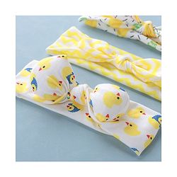 Babyhug Free Size Headbands Chevron & Duck Print Pack of 3- Yellow