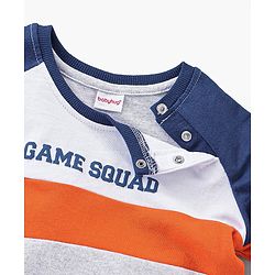 Babyhug Cotton Full Sleeves Looper Fabric T-Shirt Text Print - Grey