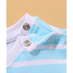 Babyhug Cotton Knit Half Sleeves T-Shirt Van Print - Blue Yellow