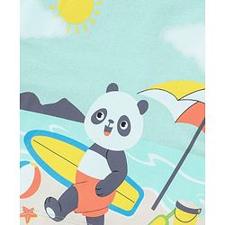 Babyhug Cotton Half Sleeves T-Shirt Panda Print - Mint Green