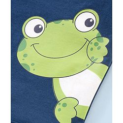 Babyhug Cotton Half Sleeves T-Shirt & Shorts Frog Print - Navy & White