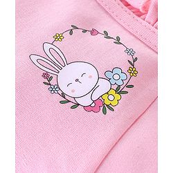 Babyhug 100% Cotton Caps Pack of 2 Floral & Bunny Print Multicolor - Diameter 12 cm