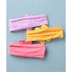 Babyhug Headbands Free Size Pack of 3 - Yellow & Purple