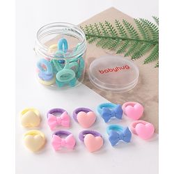 Babyhug Free Size Rubber Bands Set with Bow Applique Pack of 20 - Multicolor main image 0