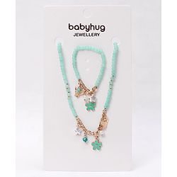 Babyhug Free Size Neck Piece & Bracelet Set- Mint Green