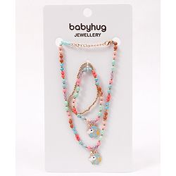 Babyhug Free Size Neck Piece & Bracelet Set- Multicolor