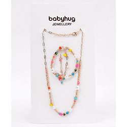 Babyhug Free Size Neck Piece & Bracelet Set- Multicolor
