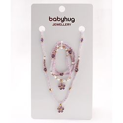 Babyhug Free Size Neck Piece & Bracelet Set- Purple