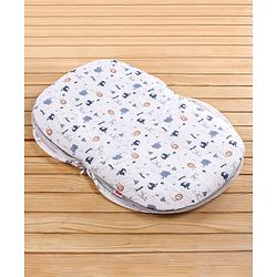 Babyhug Cotton Bedding Set with Mosquito Net Soccer Print- Green