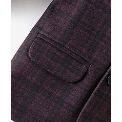 Babyhug Woven Full Sleeves Check Blazer - Red