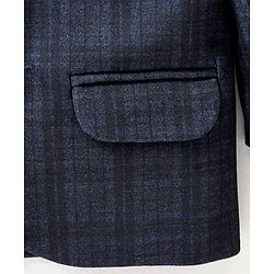 Babyhug Woven Full Sleeves Check Blazer - Navy
