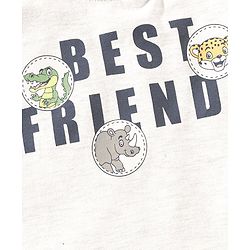 Babyhug Half Sleeve Printed T-Shirt and Shorts Lion & Text Print - White Blue