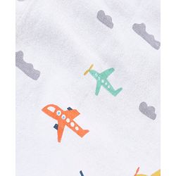 Babyhug Cotton Half Sleeves Knit Boys Shirt Aeroplane Print - White