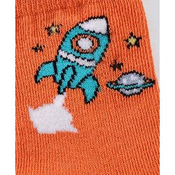 Cute Walk by Babyhug Ankle Length Anti Bacterial Space Theme Socks Pack Of 3 - Blue White