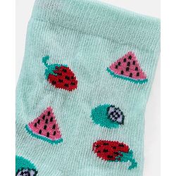 Cutewalk By Babyhug Anti Bacterial Ankle Length Socks Fruit Design Pack Of 5- Multicolor