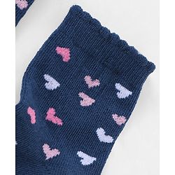 Cutewalk by Babyhug Ankle Length Anti Bacterial Cotton Knit Socks Polka Dot and Striped Design Pack of 3 - Blue & Pink