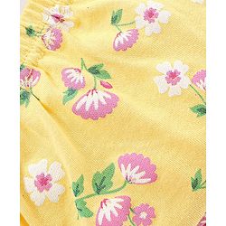 Babyhug 100% Cotton Knit Antibacterial Panties Stripes & Floral Print Pack Of 3 - Pink & Yellow