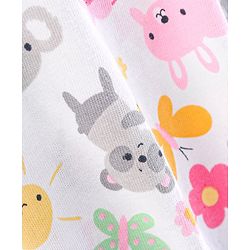 Babyhug 100% Cotton Knit Sleeveless Onesies with Hair Koala Print - White