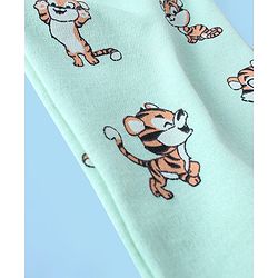 Babyhug Cotton Full Length Tiger Print Diaper Leggings Pack of 3 - Pink Green & Blue