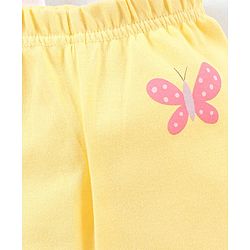 Babyhug Cotton Full Length Bootie Pants Butterfly Print Pack Of 3- Purple & Yellow