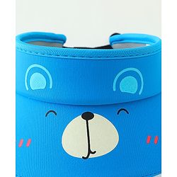Babyhug Teddy Print Baseball Caps - Dark Blue