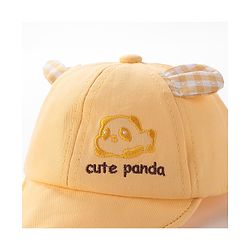Babyhug Cute Panda Embroidered Baseball Cap Yellow - Circumference 46 cm
