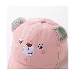 Babyhug Teddy Embroidered Baseball Cap Pink - Circumference 46 cm