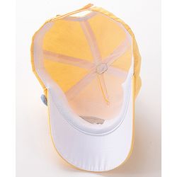 Babyhug Whale Embroidery With Text Print Cap - Yellow
