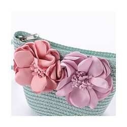 Babyhug Straw Hat With Flower & Purse - Blue