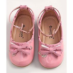 Cute Walk by Babyhug Buckled Closure Bellies With Bow Applique- Sky Blue