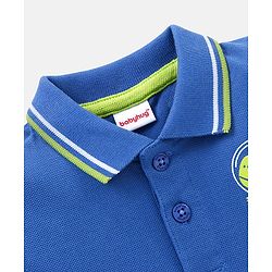 Babyhug Cotton Half Sleeves Dino Print T-shirt with Graphics - Blue & Lime