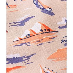 Babyhug Cotton Half Sleeve Shirt Boat Print - Off White