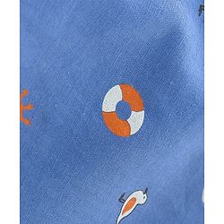 Babyhug 100% Cotton Half Sleeves Bird Print Shirt - Blue