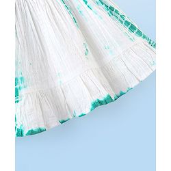Babyhug 100% Cotton Singlet Sleeves Tie Dye Effect Dobby Frock - White