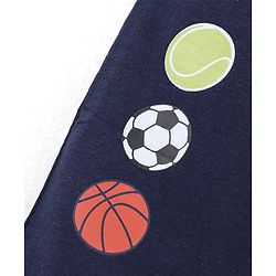 Babyhug Cotton Full Length Lounge Pant Sports Ball Print- Blue