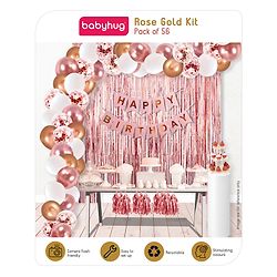 Babyhug Birthday Decor Kit Rose Gold - Pack Of 56