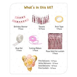 Babyhug Birthday Decor Kit Rose Gold - Pack Of 56