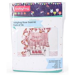 Babyhug Birthday Decor Kit Rose Gold - Pack Of 56