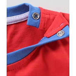 Babyhug Cotton Knit Half Sleeves Giraffe Print & Stripes T-Shirt Pack Of 3 - Blue Red & White