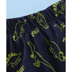 Babyhug Cotton Full Length Diaper Pants Dino Print Pack of 3 - Green
