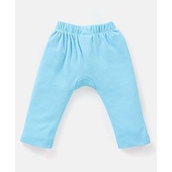Babyhug Cotton Full Length Diaper Pants Striped & Wild Animal Print Pack Of 3 - Blue & Green