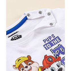 Babyhug Cotton Half Sleeves T-Shirt With Paw Patrol Print- White