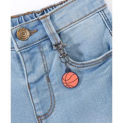 Babyhug Cotton Full Length Stretchable Denim Jeans Fly With Zipper - Light Blue