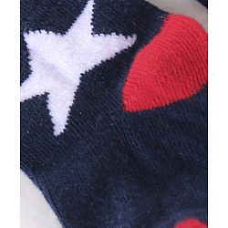 Cutewalk By Babyhug Anti Bacterial Ankle Length Socks Stripes & Star Design Pack Of 5- Navy Blue & Red