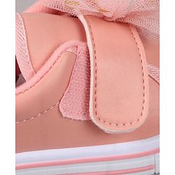 Cute Walk by Babyhug Velcro Closure Casual Shoes With Floral Applique - Pink