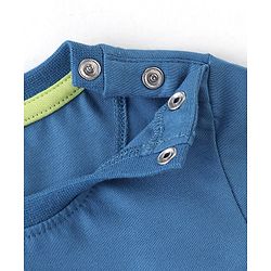 Babyhug 100% Cotton Knit Half Sleeves T-Shirt & Shorts Set Bunny Print - Blue