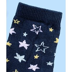 Cute Walk by Babyhug Non Terry Cotton Knit Ankle Length Anti Bacterial Socks Star Design Pack of 3 - Blue & Yellow